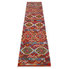 Handmade Turkish Design Wool Kilim Runner 2' 6" x 10' 0" ft / 75 x 304 cm - No. P36464