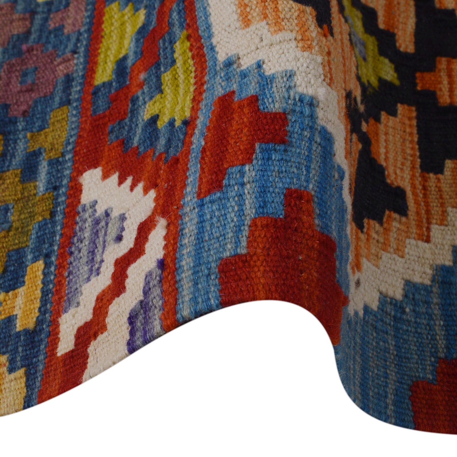 Handmade Turkish Design Wool Kilim Runner 2' 6" x 10' 0" ft / 75 x 304 cm - No. P36464