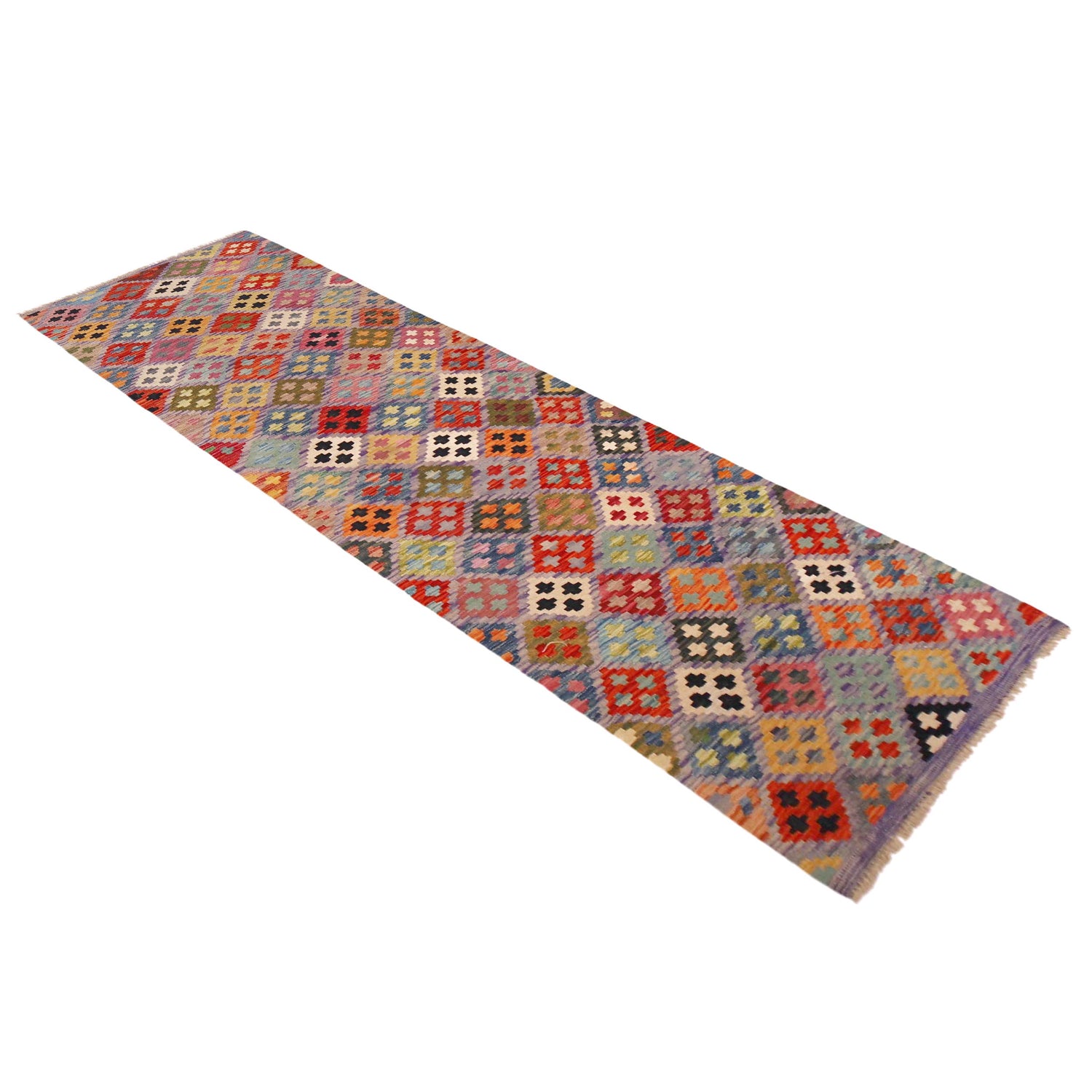 Hand Knotted Flatweave Kilim Runner 2' 7" x 9' 2" ft / 78 x 280 cm - No. P36467
