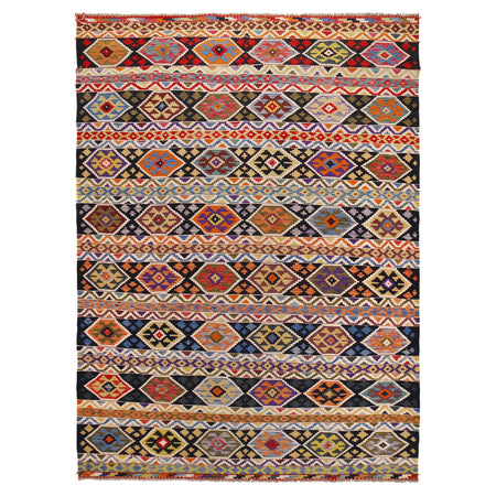 Hand Knotted Afghan Style Kilim 8' 1" x 11' 4" ft / 246 x 345 cm - No. P36471