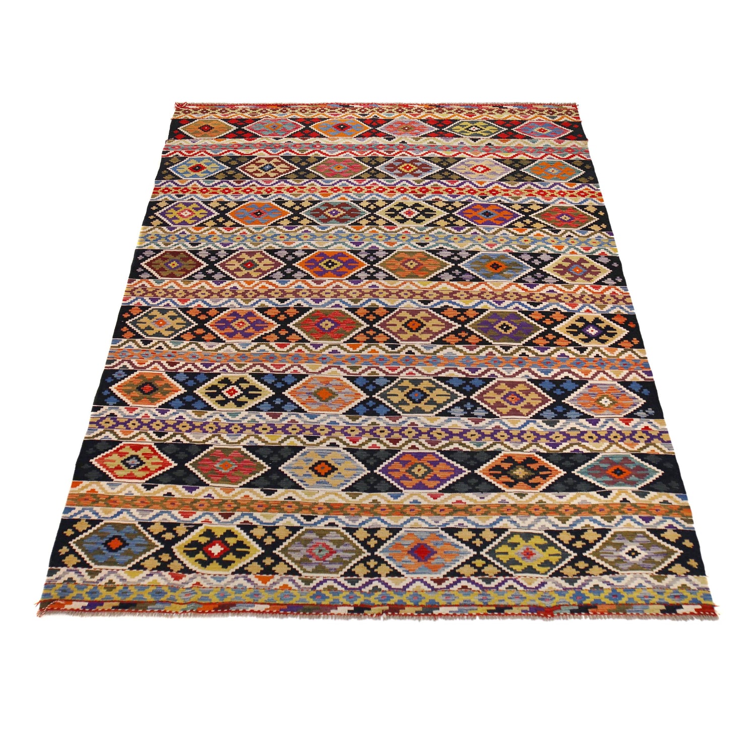 Hand Knotted Afghan Style Kilim 8' 1" x 11' 4" ft / 246 x 345 cm - No. P36471