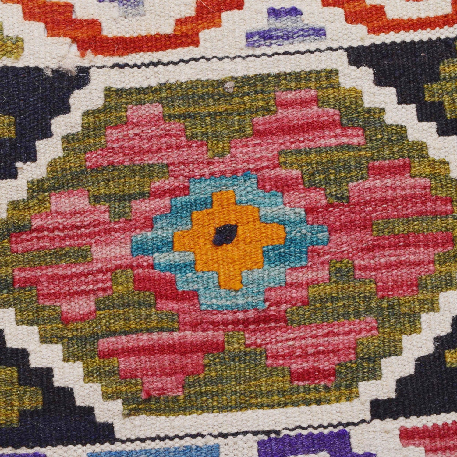 Hand Knotted Afghan Style Kilim 8' 1" x 11' 4" ft / 246 x 345 cm - No. P36471