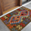 Multi Color ful Flat-Weave Wool Kilim 2' 2" x 3' 2" ft / 65 x 96 cm - No. P36474