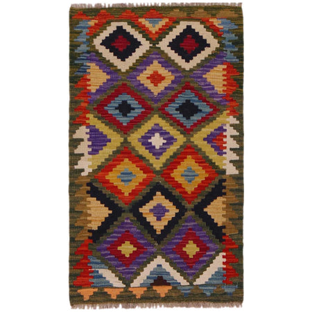 Handmade Vegetable Kilim 1' 10" x 3' 3" ft / 55 x 98 cm - No. P36475