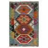 Hand Knotted Flatweave Kilim 1' 11" x 3' 3" ft / 59 x 98 cm - No. P36484
