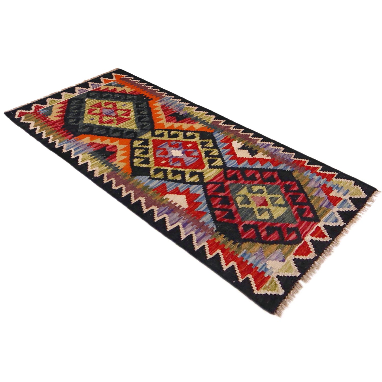 Handmade Vegetable Kelim Runner 2' 0" x 4' 9" ft / 60 x 146 cm - No. P36486
