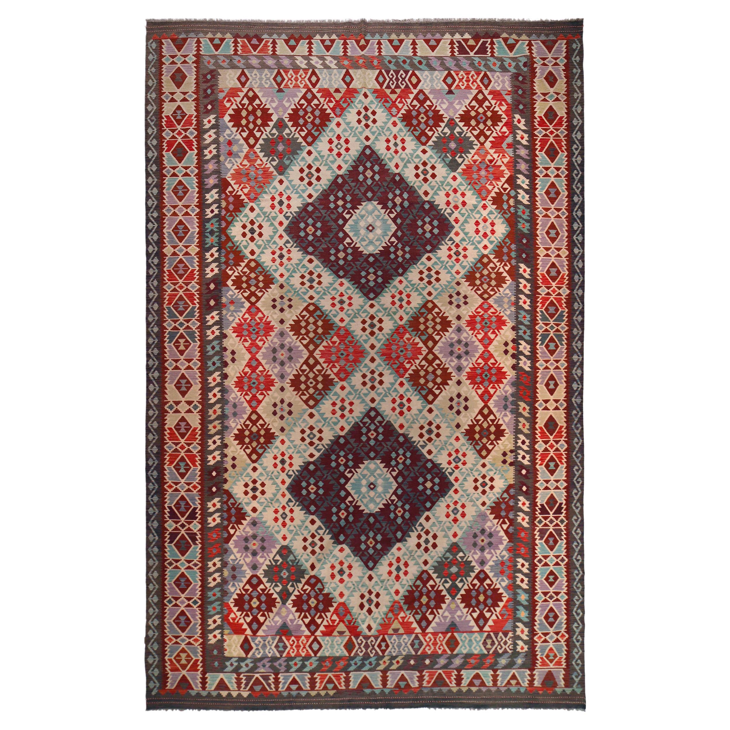 Kilim Rug 10 x 16 ft Afghan Multi Color Decor Handmade. – ALLRUGO