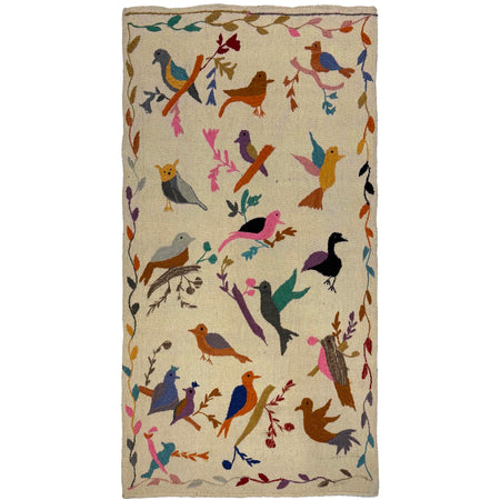 Hand Knotted Embroidery Kelim Runner 2' 6"x 4' 6" ft / 76 x 137 cm - No. P36545