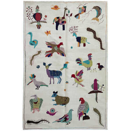 Design Embroidery Kilim 3' 11" x 6' 3" ft / 119 x 191 cm - No. P36723
