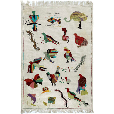 Pakistani Embroidery Kilim 4' 0" x 6' 4" ft / 122 x 192 cm - No. P36867