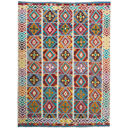 Handmade Afghan Vegetable Kilim 8' 2" x 11' 8" ft / 249 x 355 cm - No. P36889