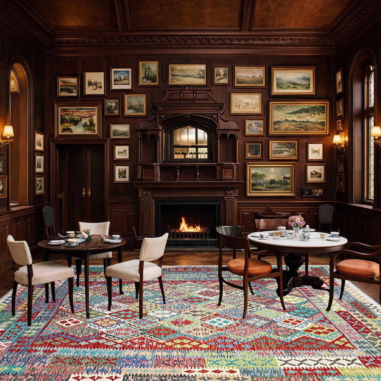 Hand Made Afghan Kilim 8' 10" x 11' 6" ft / 270 x 350 cm - No. P36891