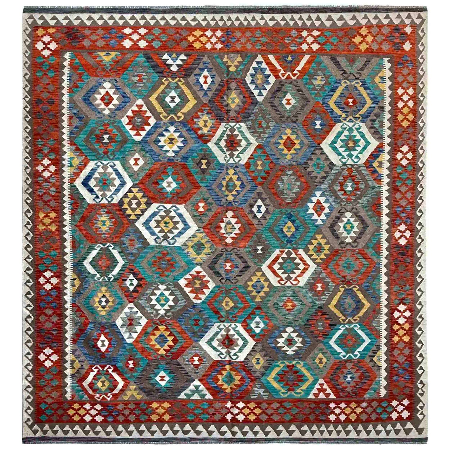 Large Size Chobi Kilim 8' 4" x 9' 9" ft / 255 x 296 cm - No. P36893