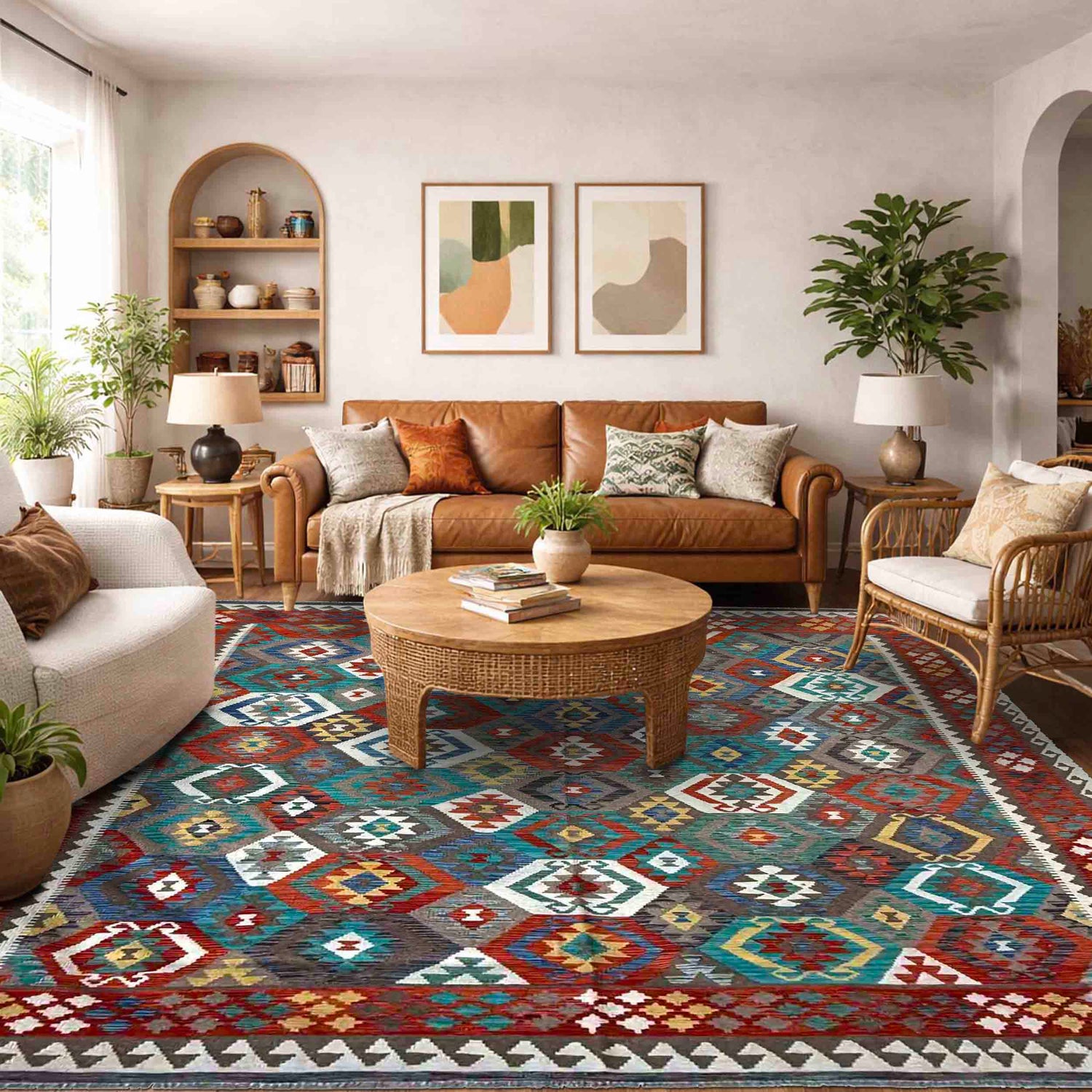 Large Size Chobi Kilim 8' 4" x 9' 9" ft / 255 x 296 cm - No. P36893