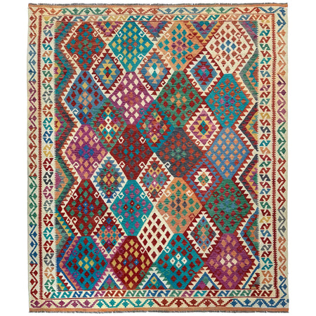 Hand Woven Wool Kelim 8' 2" x 10' 1" ft / 250 x 307 cm - No. P36904