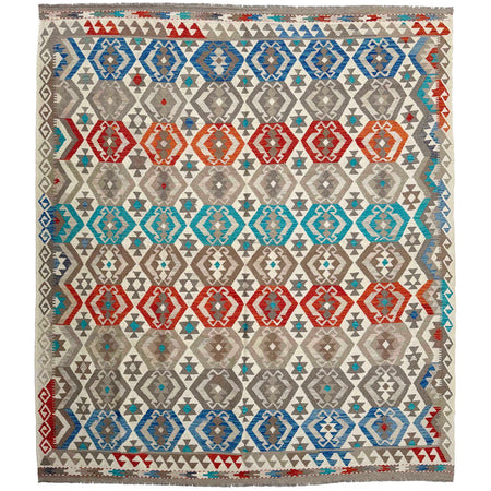 Hand Knotted Flatweave Kilim 8' 2" x 9' 11" ft / 250 x 301 cm - No. P36905