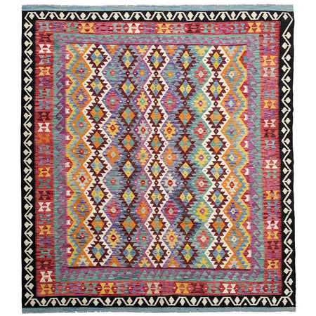 Handmade Afghan Vegetable Kilim 8' 4" x 9' 9" ft / 255 x 298 cm - No. P36906