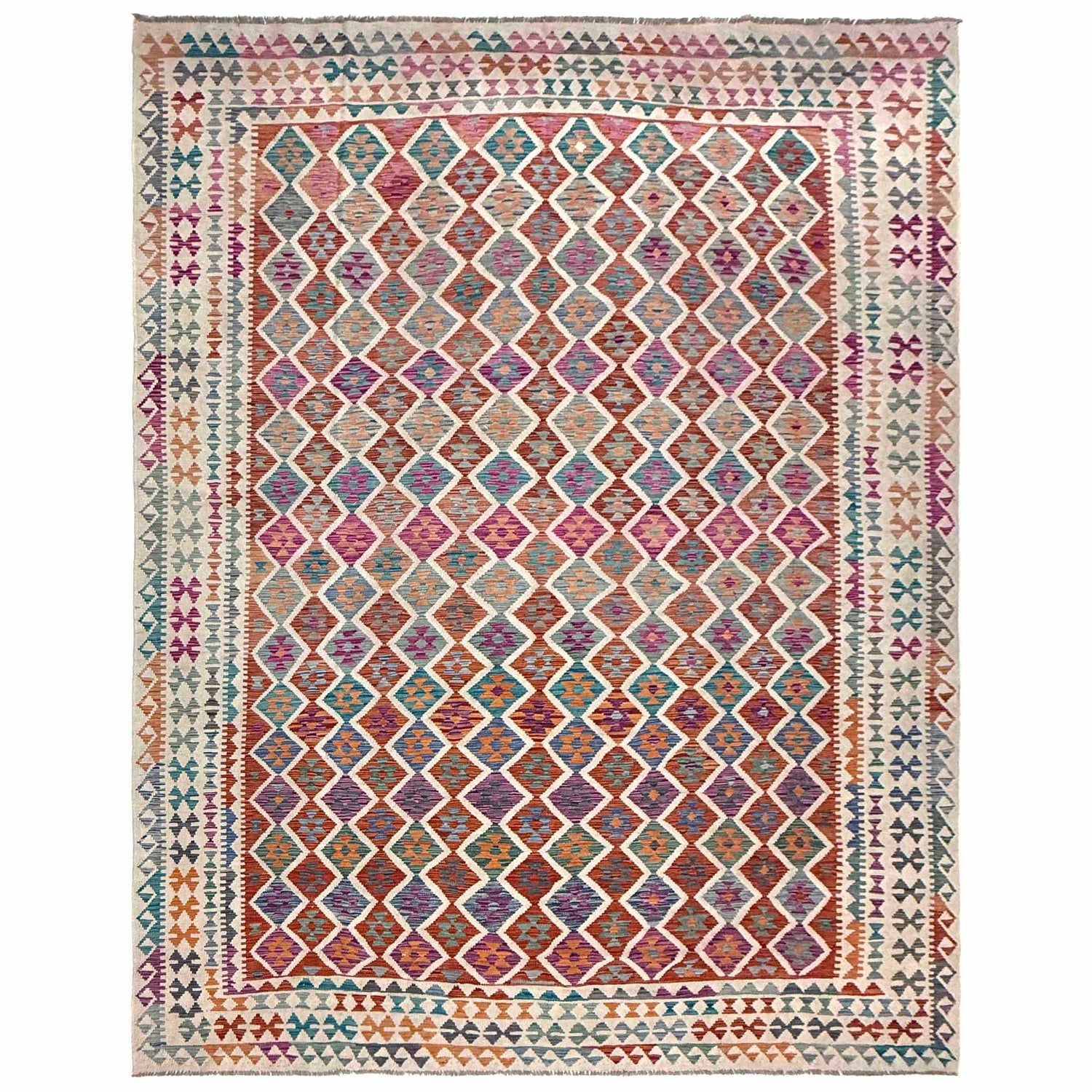 Hand Knotted Flatweave Kilim 9' 9" x 13' 1" ft / 298 x 398 cm - No. P36911