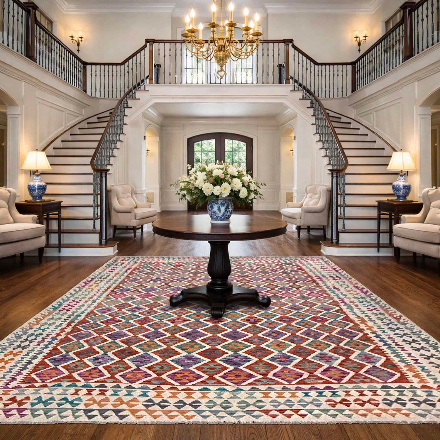 Hand Knotted Flatweave Kilim 9' 9" x 13' 1" ft / 298 x 398 cm - No. P36911