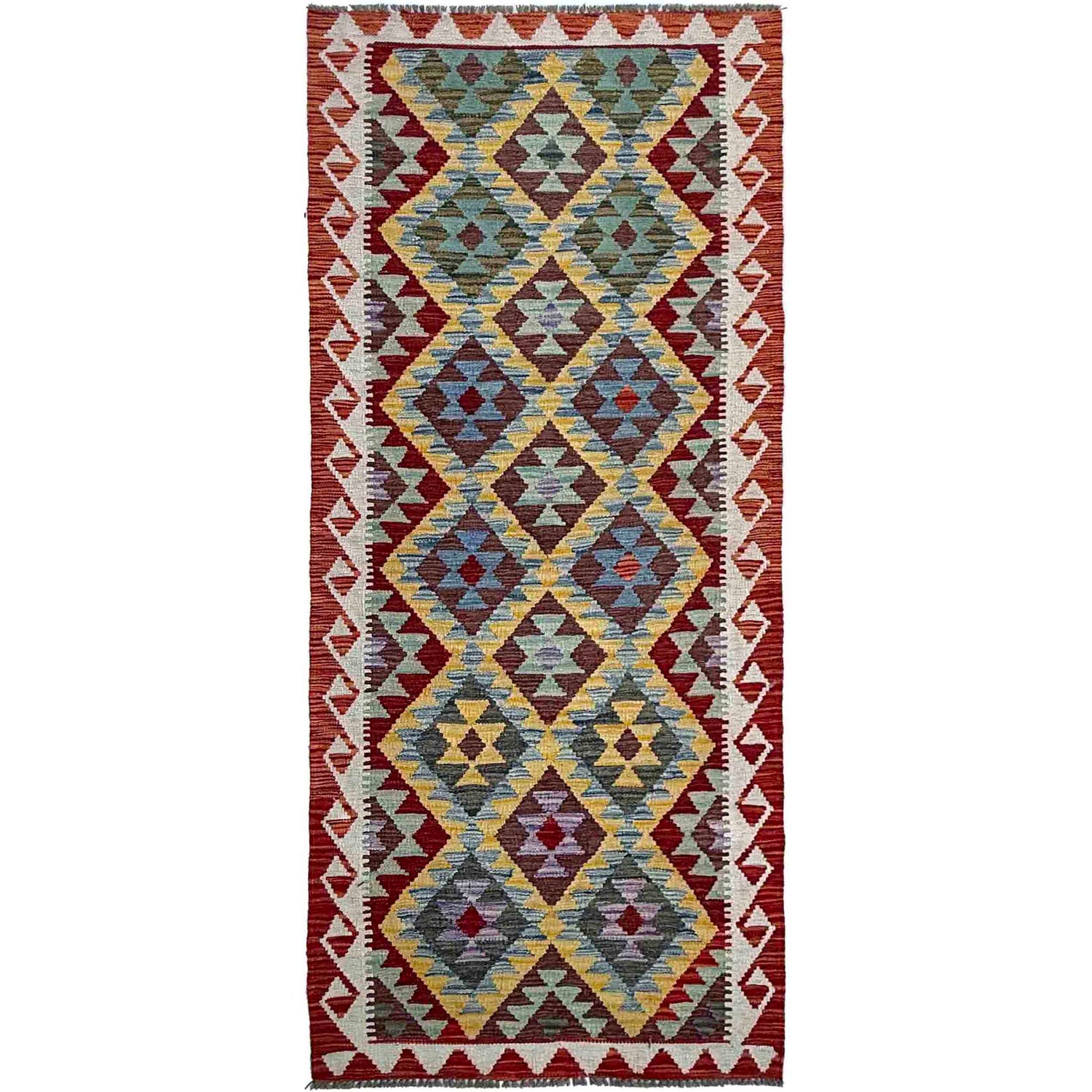 Hand Made Afghan Kilim Runner 2' 9" x 7' 9" ft / 85 x 235 cm - No. P36945