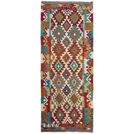 Handmade Vegetable Kilim Runner 2' 8" x 7' 10" ft / 82 x 240 cm - No. P36946