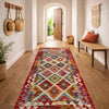 Multi Color ful Flat-Weave Wool Kilim Runner 2' 5" x 6' 3" ft / 74 x 191 cm - No. P36964