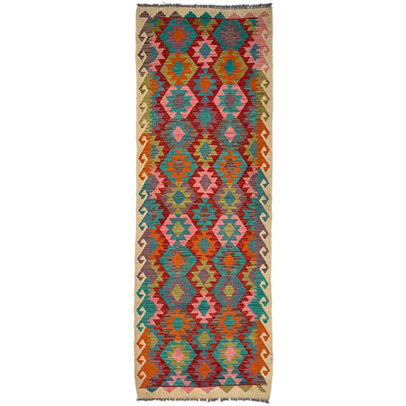 Hand Made Afghan Kilim Runner 2' 9" x 9' 5" ft / 84 x 287 cm - No. P36972