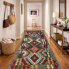 Multi Color ful Flat-Weave Wool Kilim Runner 2' 10" x 9' 10" ft / 87 x 300 cm - No. P36976