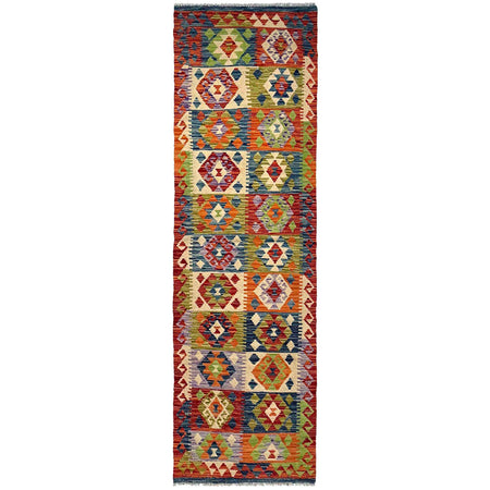 Handmade Vegetable Kilim Runner 2' 5" x 9' 3" ft / 74 x 283 cm - No. P36978