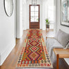Multi Color ful Flat-Weave Wool Kilim Runner 2' 7" x 9' 6" ft / 80 x 289 cm - No. P36980