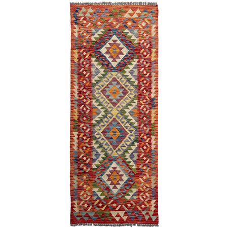 Hand Woven Wool Kelim Runner 2' 5" x 6' 5" ft / 73 x 196 cm - No. P36991
