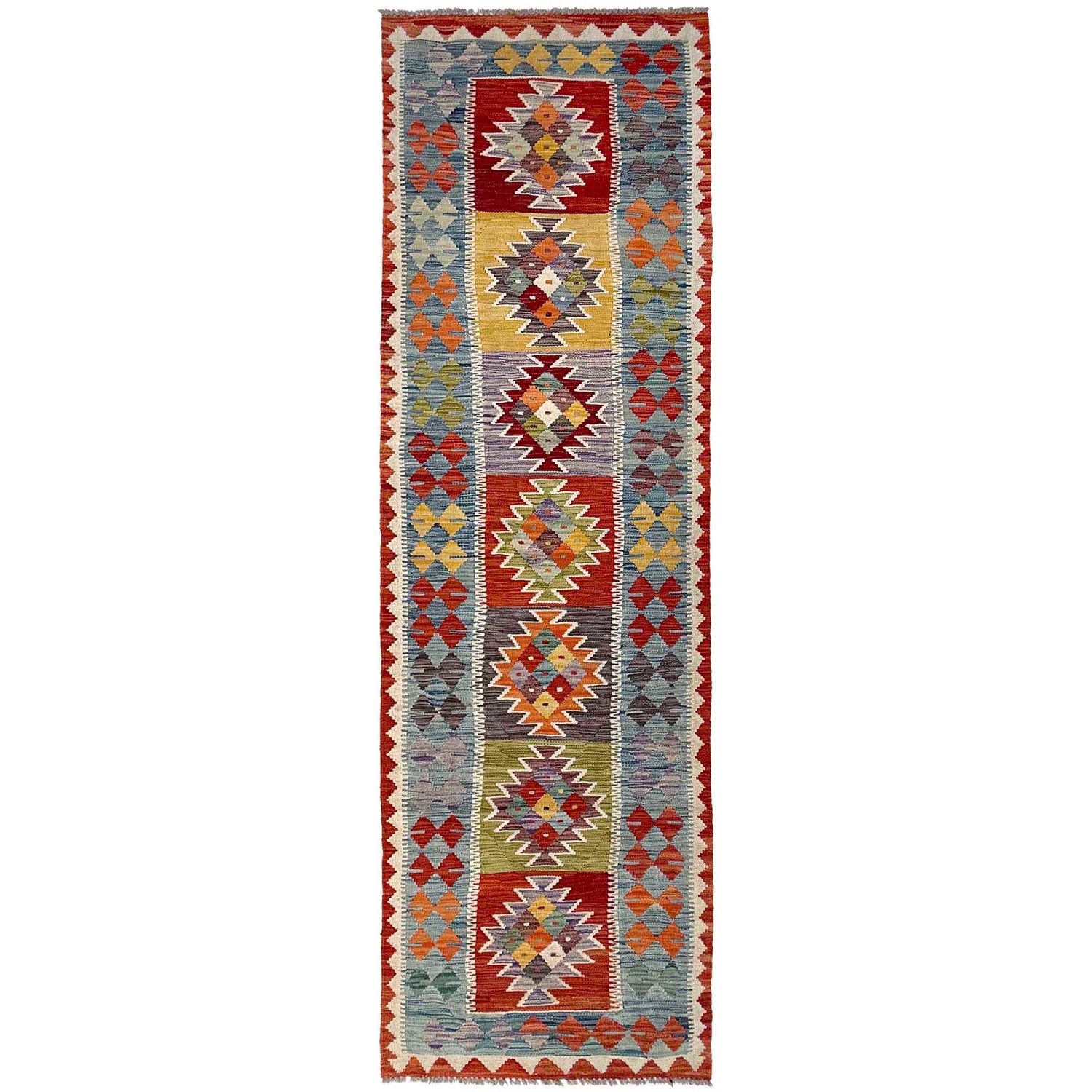 Handmade Vegetable Kelim Runner 2' 6" x 9' 4" ft / 77 x 284 cm - No. P37007