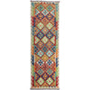 Multi Color ful Flat-Weave Wool Kilim Runner 2' 9" x 9' 7" ft / 84 x 292 cm - No. P37008