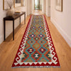 Multi Color ful Flat-Weave Wool Kilim Runner 2' 7" x 9' 6" ft / 79 x 290 cm - No. P37012