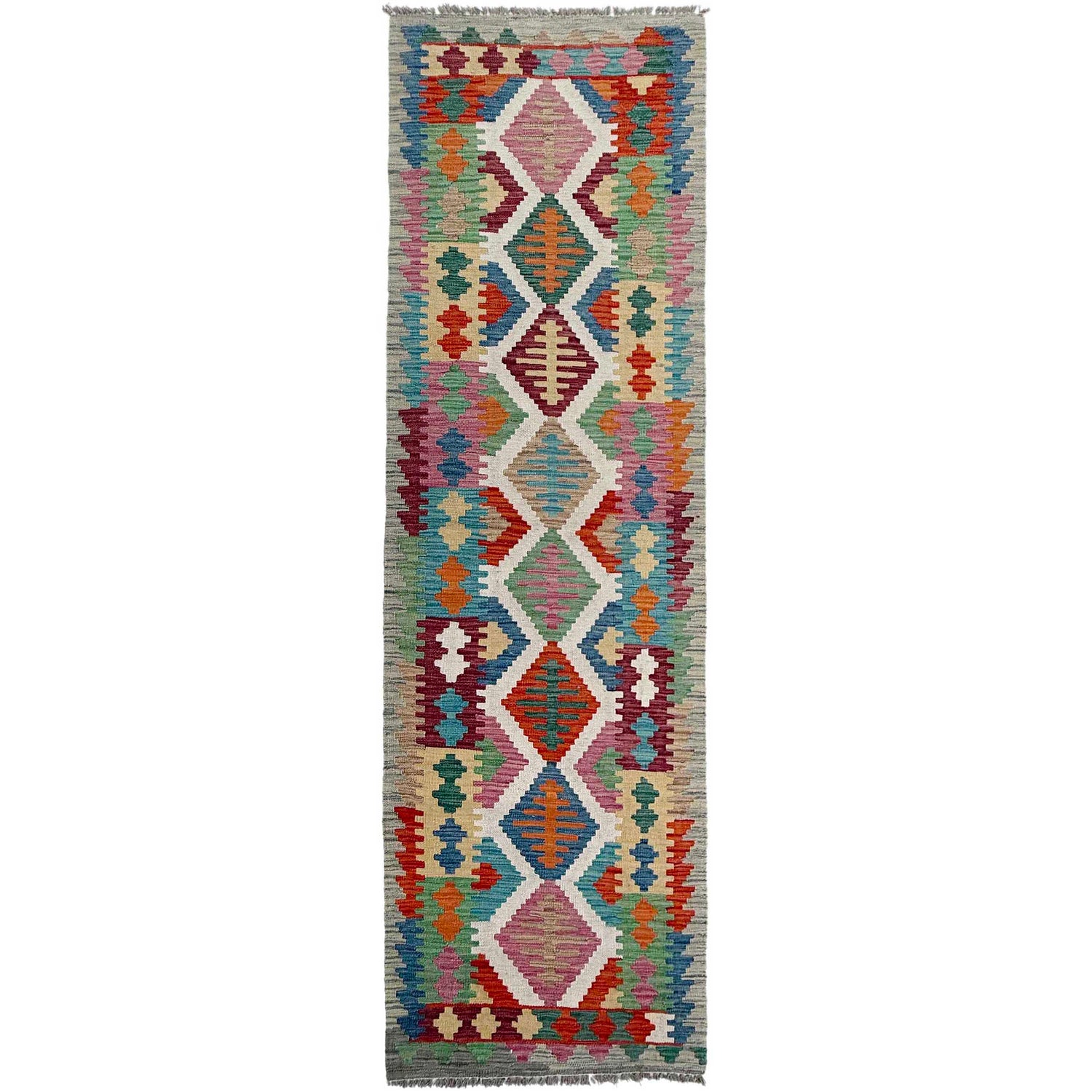 Handmade Vegetable Kelim Runner 2' 6" x 9' 10" ft / 77 x 299 cm - No. P37016