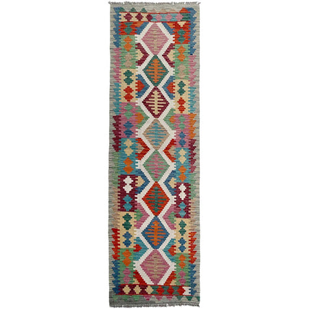 Handmade Vegetable Kelim Runner 2' 6" x 9' 10" ft / 77 x 299 cm - No. P37016