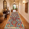 Hand Knotted Afghan Style Kilim Runner 2' 7" x 9' 9" ft / 79 x 297 cm - No. P37022