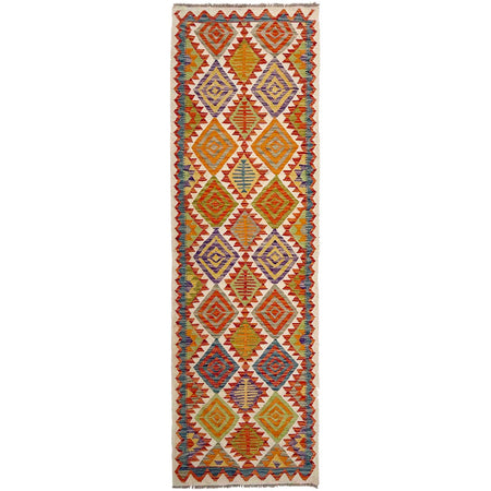 Hand Knotted Flatweave Kilim Runner 2' 9" x 10' 2" ft / 84 x 310 cm - No. P37024
