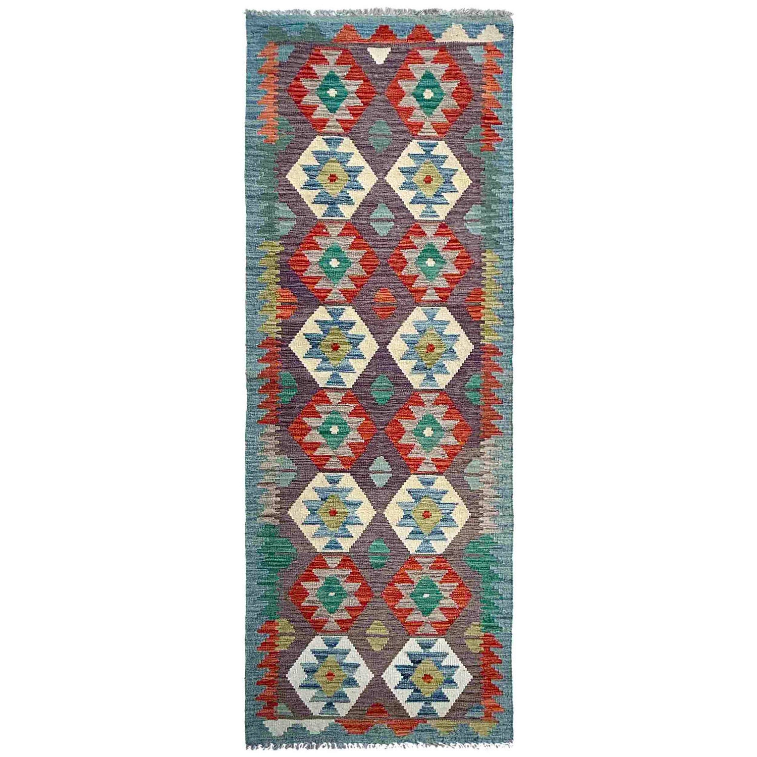 Handmade Vegetable Kelim Runner 2' 7" x 9' 4" ft / 79 x 285 cm - No. P37029