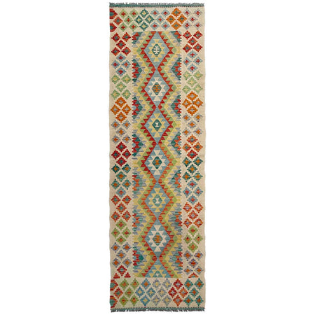 Hand Made Afghan Kilim Runner 2' 7" x 10' 1" ft / 79 x 308 cm - No. P37031