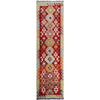 Multi Color ful Flat-Weave Wool Kilim Runner 2' 7" x 9' 11" ft / 79 x 303 cm - No. P37033