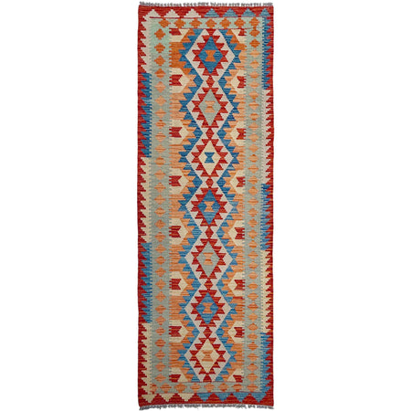 Hand Woven Wool Kelim Runner 2' 7" x 9' 7" ft / 80 x 292 cm - No. P37056