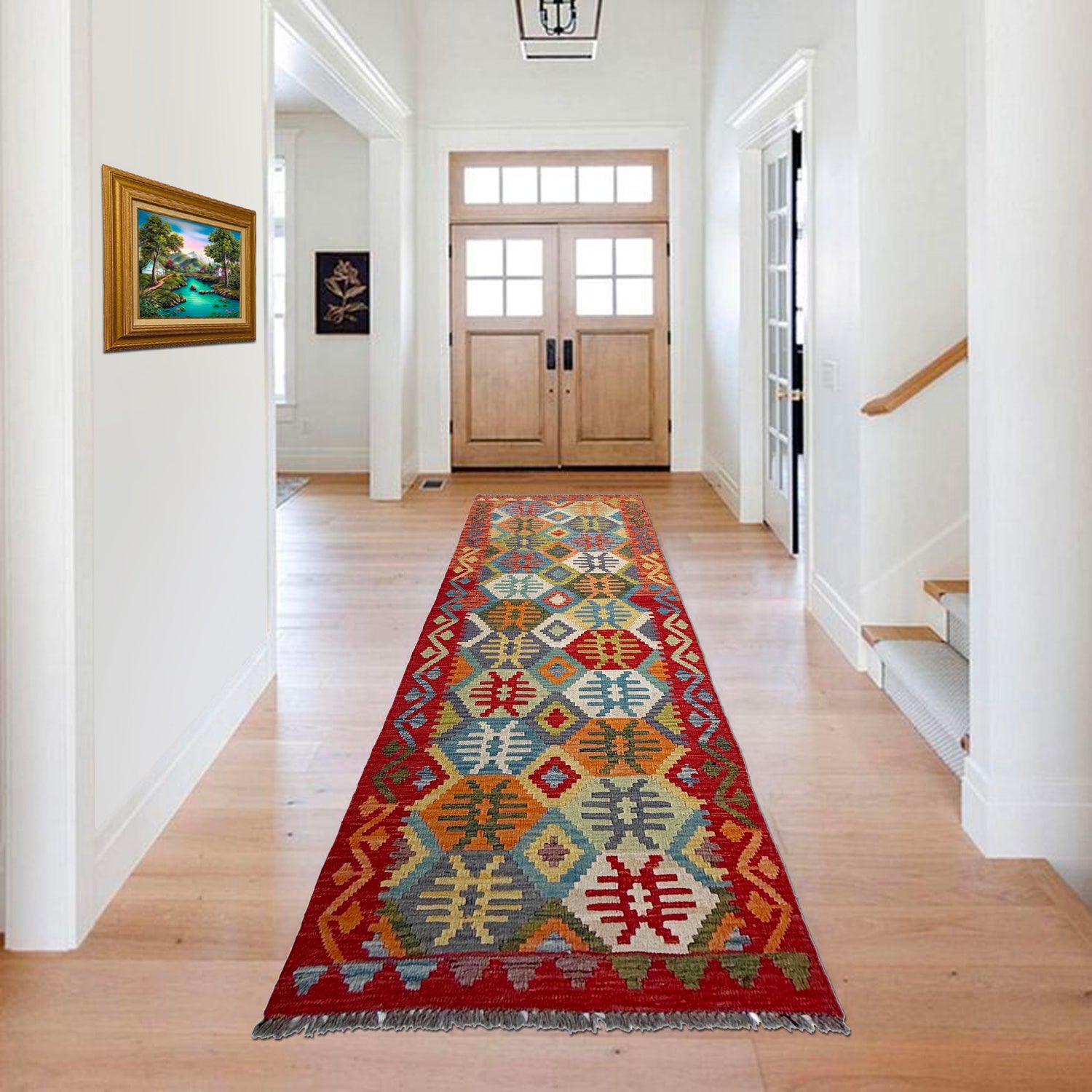 Long Chobi Kilim Runner 2' 10" x 9' 4" ft / 87 x 285 cm - No. P37062