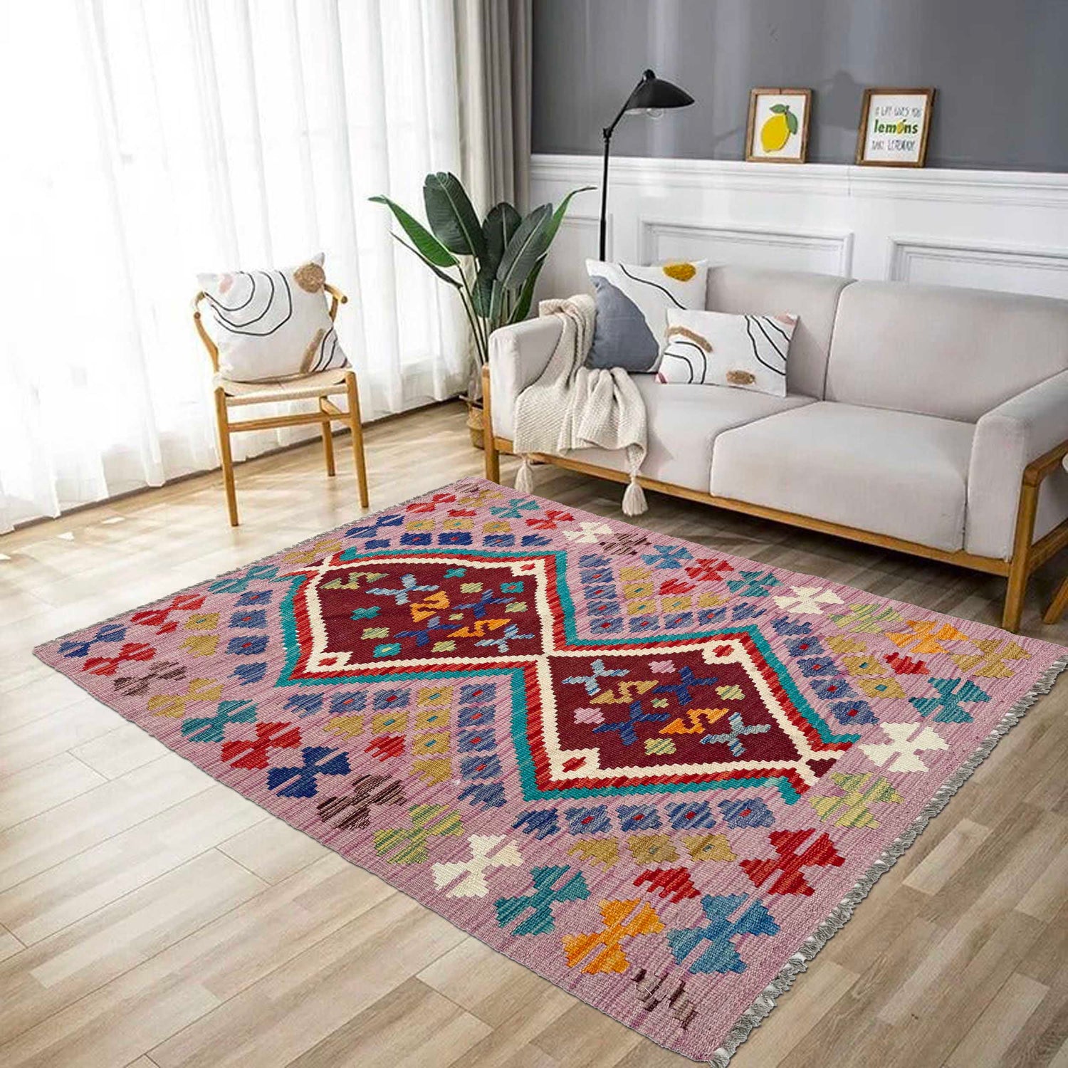 Handmade Vegetable Kelim 2' 7" x 4' 3" ft / 80 x 129 cm - No. P37070
