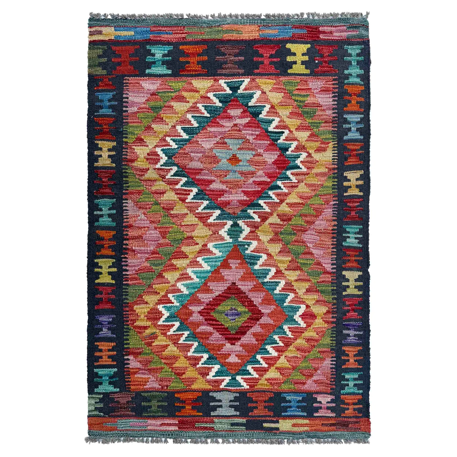 Handmade Vegetable Kelim 2' 5" x 4' 0" ft / 73 x 122 cm - No. P37072