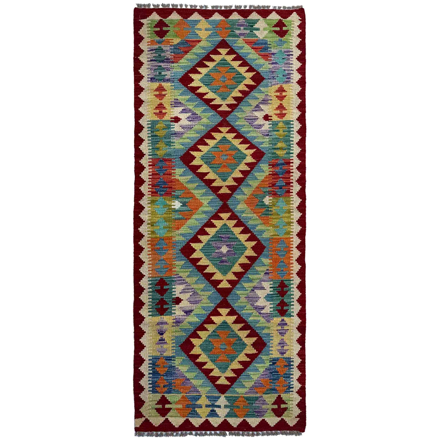 Handmade Vegetable Kilim Runner 2' 6" x 6' 6" ft / 75 x 198 cm - No. P37080