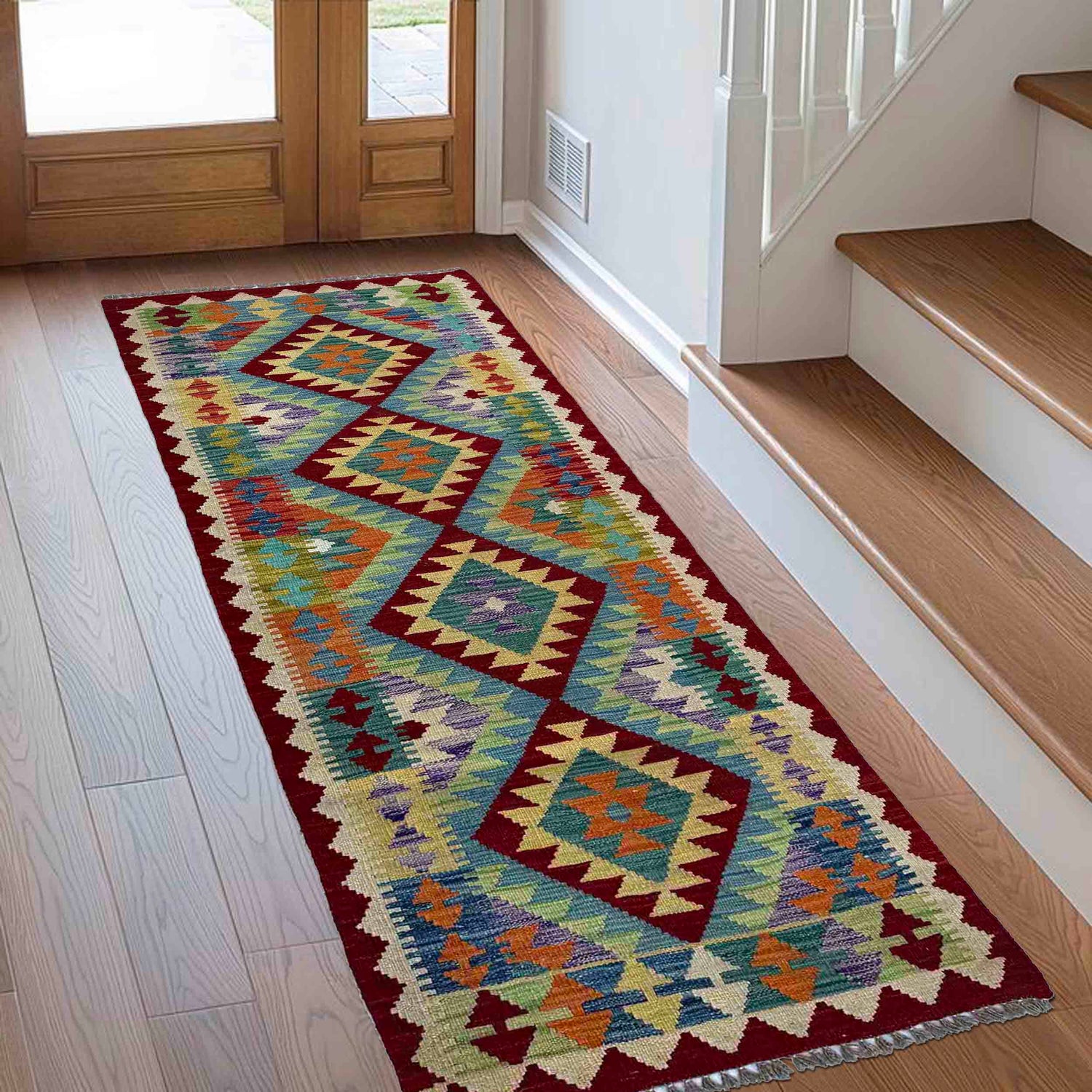Handmade Vegetable Kilim Runner 2' 6" x 6' 6" ft / 75 x 198 cm - No. P37080