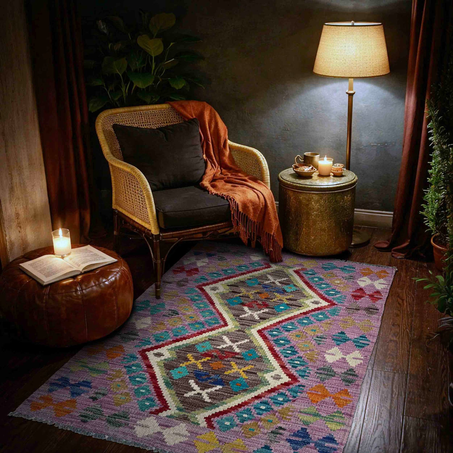 Hand Knotted Flatweave Kilim 2' 7" x 3' 11" ft / 79 x 119 cm - No. P37098