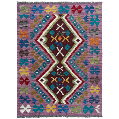 Handmade Afghan Vegetable Kilim 2' 10" x 3' 10" ft / 86 x 118 cm - No. P37099