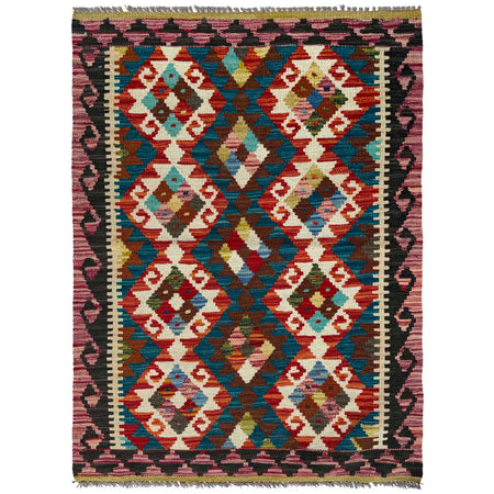 Hand Knotted Afghan Style Kilim 2' 8" x 4' 1" ft / 81 x 125 cm - No. P37103